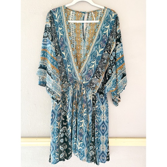 Free People Mixed Emotions Romper Boho Summer Festival Flowy Coachella Large - Picture 2 of 5